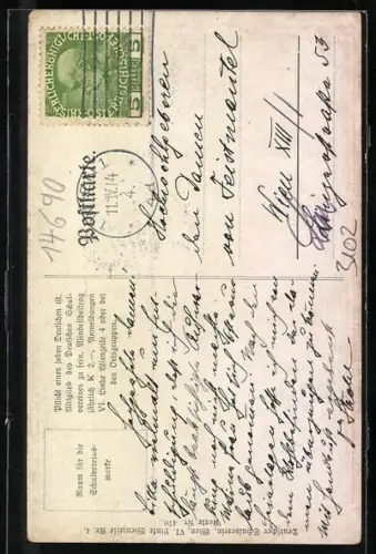 AK Deutscher Schulverein Nr. 470: Frohe Ostern!, Junge versucht Ei zu stehlen