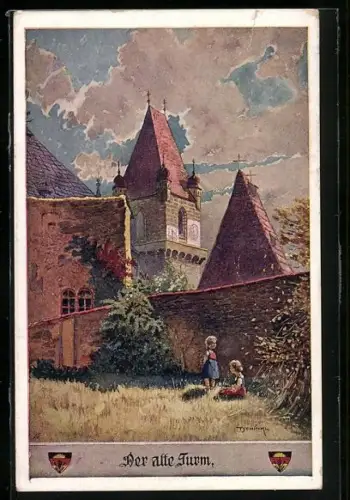 Künstler-AK Deutscher Schulverein Nr. 1180: Wien, Der alte Turm