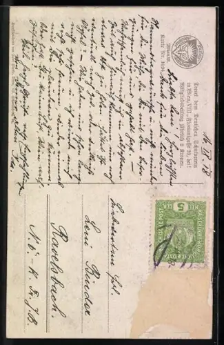 AK Deutscher Schulverein NR. 1094: Zypressen am Meeresstrand