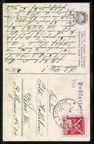 AK Deutscher Schulverein: Vorfrühling, Mutter und Tochter auf Blumenwiese