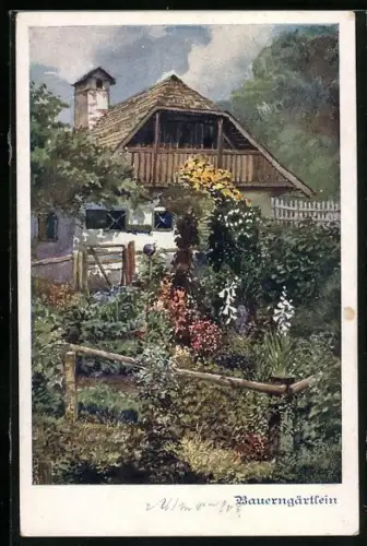 AK Deutscher Schulverein Nr. 1355: Blick auf ein Bauerngärtlein