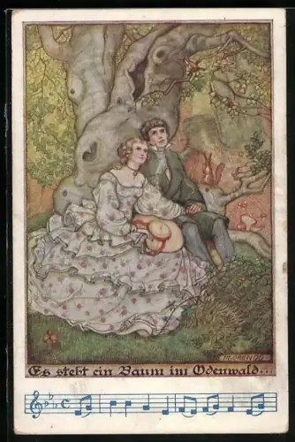 AK Deutscher Schulverein Nr. 1252: Es steht ein Baum im Odenwald...