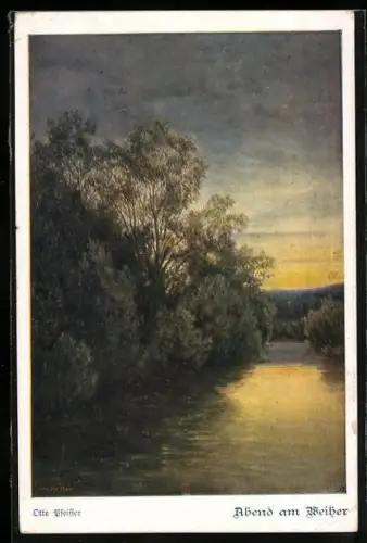 AK Deutscher Schulverein Nr.883: Abend am Weiher