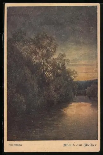 AK Deutscher Schulverein NR. 883: Abend am Weiher