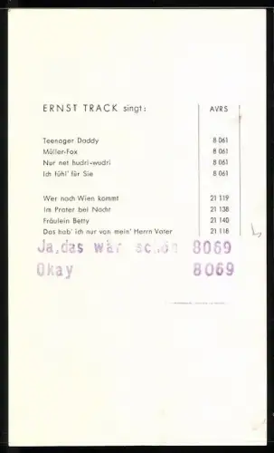 AK Musiker Ernst Tack, Portrait Ernst Tack, Autograph