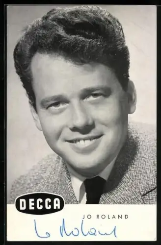 AK Musiker Jo Roland im Portrait, Autograph, Decca Schallplatten