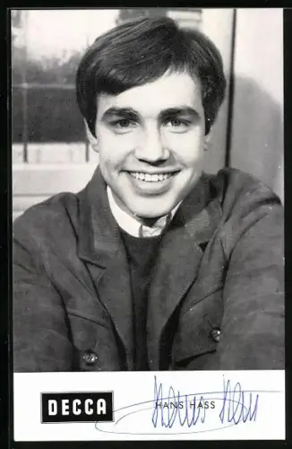 AK Musiker Hans Hass, En-face Portrait, Decca Schallplatten, Autograph