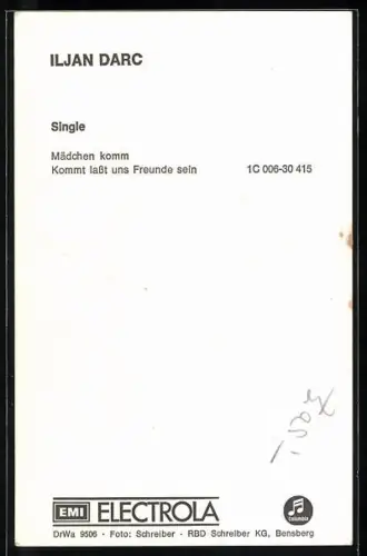 AK Musiker Iljan Darc blickt in die Kamera, Autograph