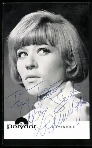 AK Sängerin Dominique im Portrait, Autograph