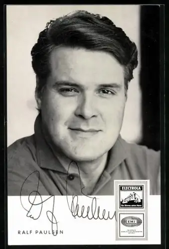 AK Portrait des Sängers Ralf Paulsen, Autograph