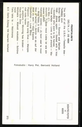 AK Musiker-Duo Frontalini`s mit Akkordeon, Autograph