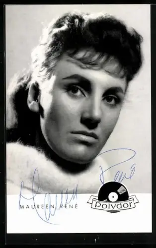 AK Musikerin Maureen René im Portrait, Polydor, Autograph