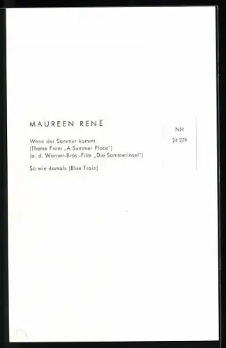 AK Musikerin Maureen René im Portrait, Polydor, Autograph