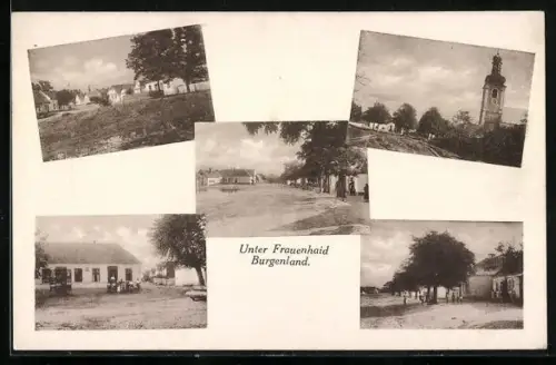 AK Unterfrauenhaid /Burgenland, Blick zur Kirche, Strassenpartie