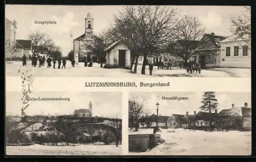 AK Lutzmannsburg /Burgenland, Hauptplatz, Neustiftgasse, Klein-Lutzmannsburg