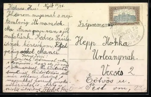 AK Neckenmarkt, Sopronnyék, Gasthof zur Traube, Blick über den Ort