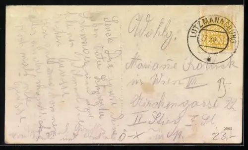 AK Lutzmannsburg, Tabak Trafik, Pacher Janos, Blick zur Kirche