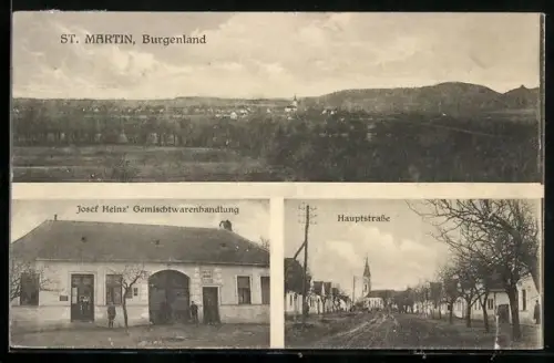 AK St. Martin /Burgenland, Josef Heinz` Gemischtwarenhandlung, Hauptstrasse