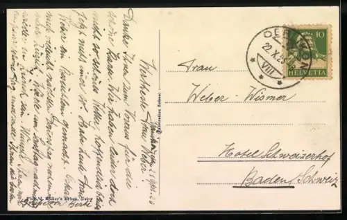 AK Nänikon, Ortspartie mit Gasthof zum Löwen