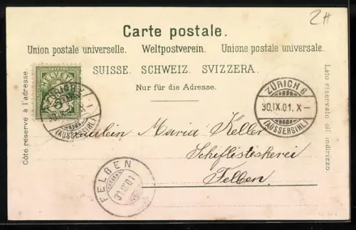 AK Rüschlikon, Strassenpartie mit Blick zur Kirche