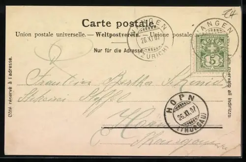 AK Wangen /Zürich, Anstalt, Gasthof z. Sternen, Strassenpartie