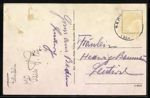 AK Baden /Aargau, Restaurant Ruhfels, Bes. Ruedi-Etzensberger