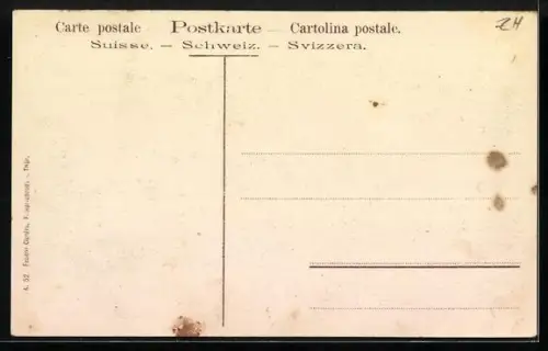 AK Hirzel, Gesamtansicht, Blick zur Kirche, Strassenpartie
