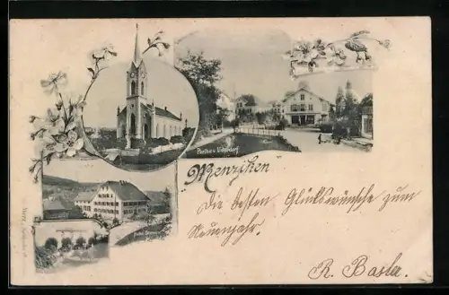 AK Menziken, Kirche, Hotel Sternen