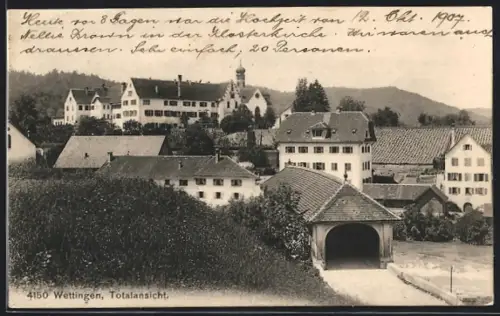AK Wettingen, Teilansicht mit Schloss