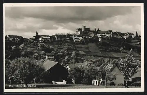 AK Regensberg, Panoramablick auf den Ort