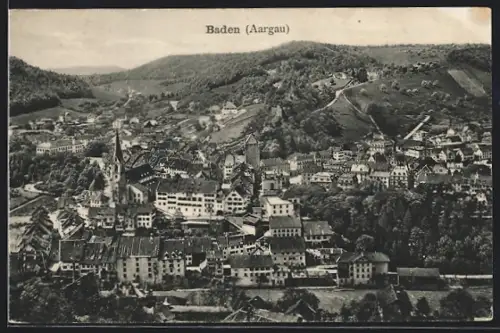 AK Baden /Aargau, Panorama aus der Vogelschau
