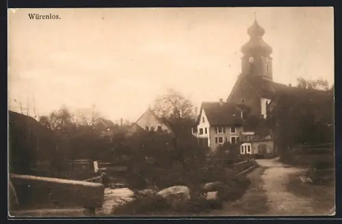 AK Würenlos, Teilansicht mit Kirche