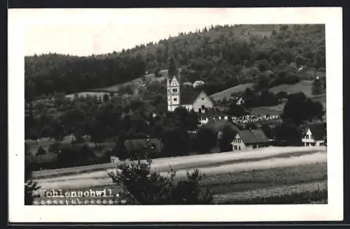 Foto-AK Wohlenschwil, Blick vom Umland auf den Ort
