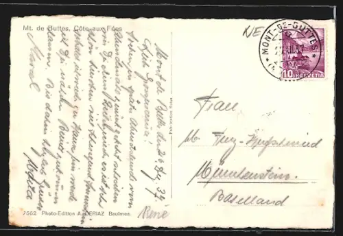 AK Mont de Buttes, Côte aus Fées