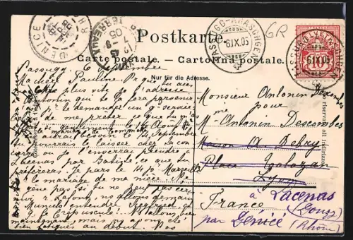 AK Passugg, Blick auf das Kurhaus mit Araschgen und Schanfigg