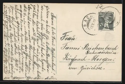 AK Schwyz, Teilansicht mit Kirche