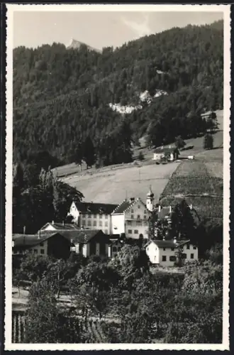 AK Malans /Grbd., Blick auf das Schloss mit Waldhintergund