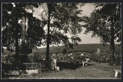 AK Fislisbach /Aargau, Teilansicht mit Jesuskreuz