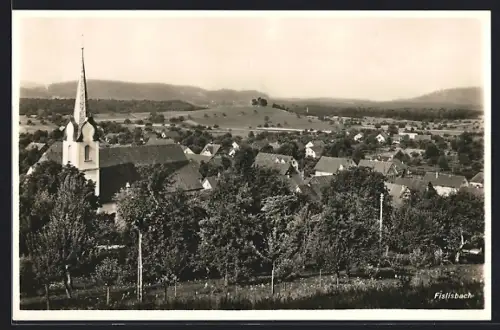 AK Fislisbach, Teilansicht mit Kirche