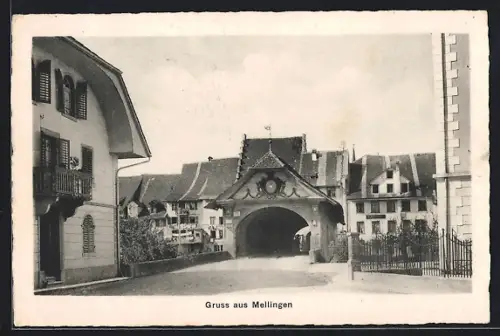 AK Mellingen, Strassenpartie mit Tor