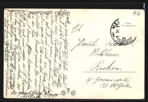 AK Mellingen, Teilansicht mit Strassenpartie