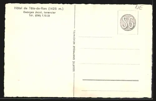 AK Tête-de-Ran, Hôtel Tête-de-Ran