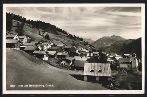 AK Präz am Heinzenberg, Teilansicht mit Bergen