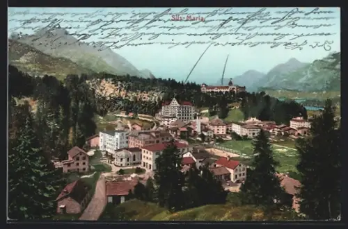 AK Sils-Maria, Teilansicht mit Strassenpartie
