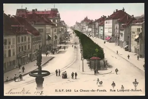 AK La Chaux-de-Fonds, Rue Leopold-Robert