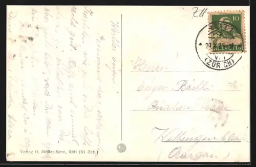 AK Rüti /ZH, Teilansicht mit Strassenpartie