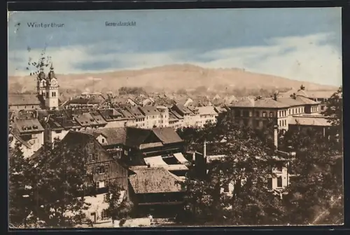 AK Winterthur, Generalansicht mit Kirche