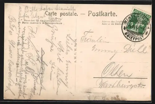 AK Winterthur, Generalansicht mit Kirche