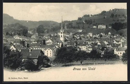AK Wald /ZH, Teilansicht mit Kirche