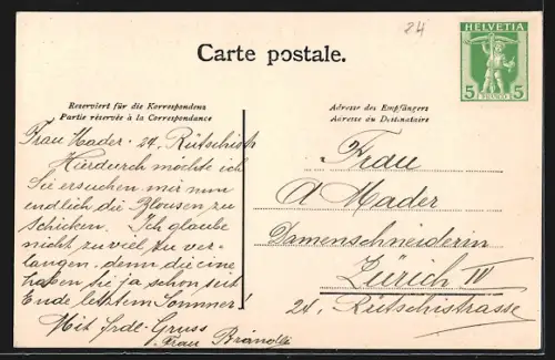 AK Wald /ZH, Teilansicht mit Kirche